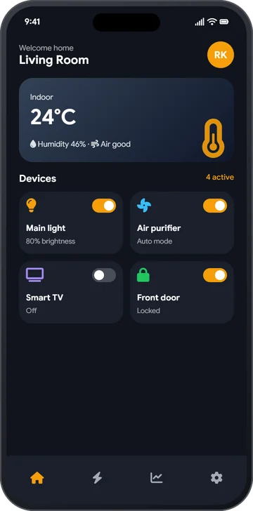 Smart home control app